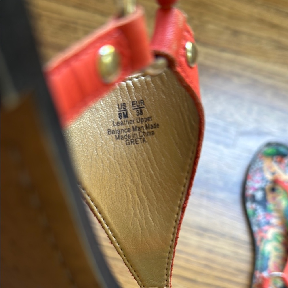 Sam Edelman Red and Multicolor Patterned Sandals - Picture 4 of 5